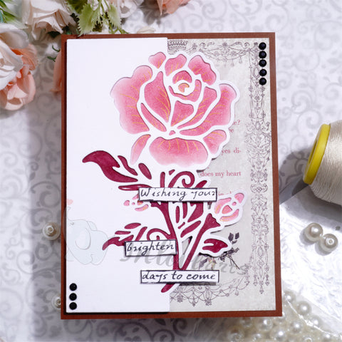 Inlovearts Blooming Rose Half Border Cutting Dies