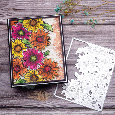 Inlovearts Blooming Sunflower Background Board Cutting Dies