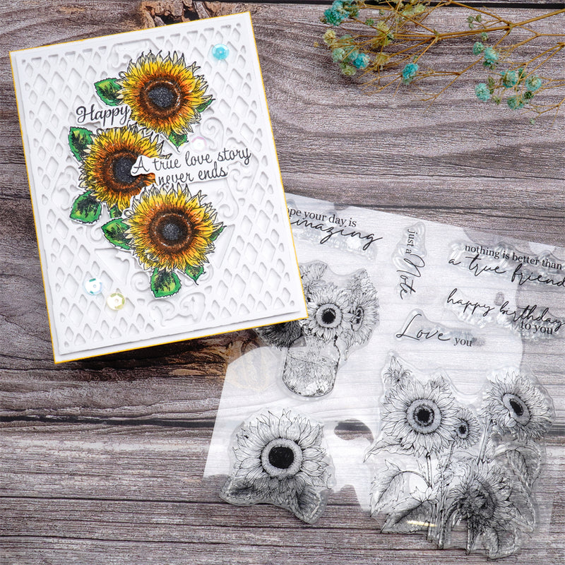 Inlovearts Blooming Sunflower Clear Stamps