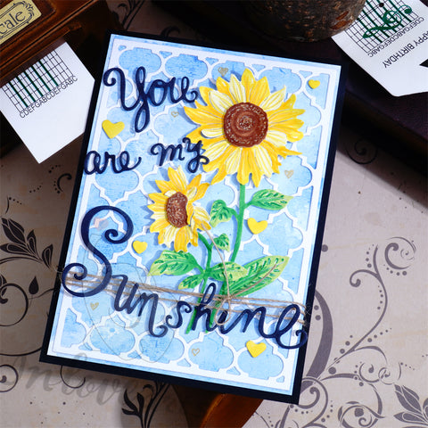 Inlovearts Blooming Sunflowers with Word Cutting Dies