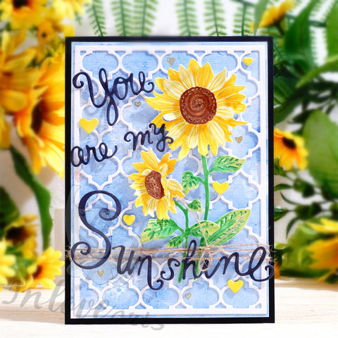 Inlovearts Blooming Sunflowers with Word Cutting Dies