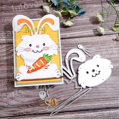 Inlovearts Bunny Holding Carrot Cutting Dies