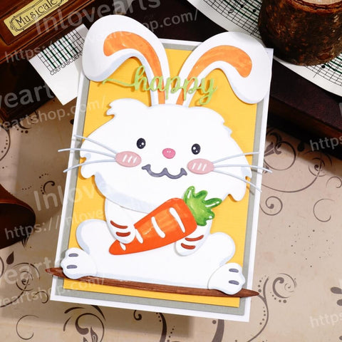 Inlovearts Bunny Holding Carrot Cutting Dies