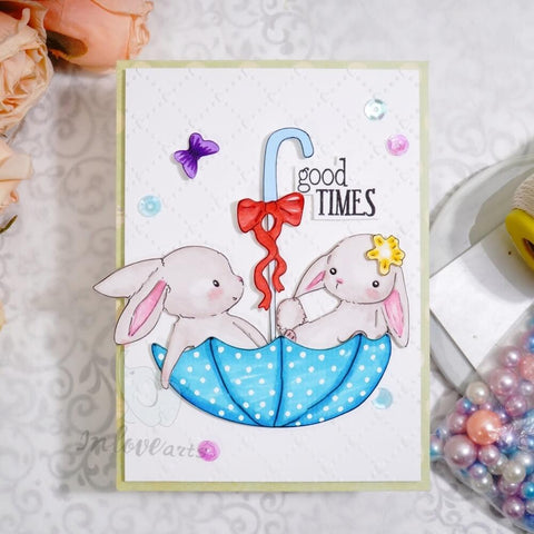 Inlovearts Bunny in the Umbrella Cutting Dies