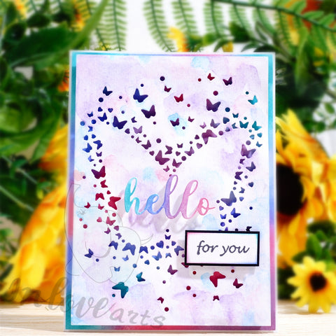 Inlovearts Butterfly Border with Hello Word Cutting Dies
