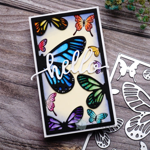Inlovearts Butterfly Rectangular Board Cutting Dies