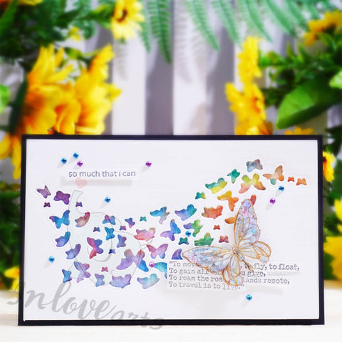 Inlovearts Butterfly Wave Border Cutting Dies