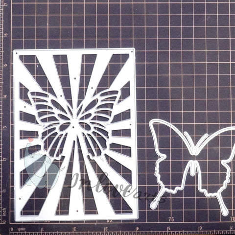 Inlovearts Butterfly and Hollow Line Background Board Cutting Dies