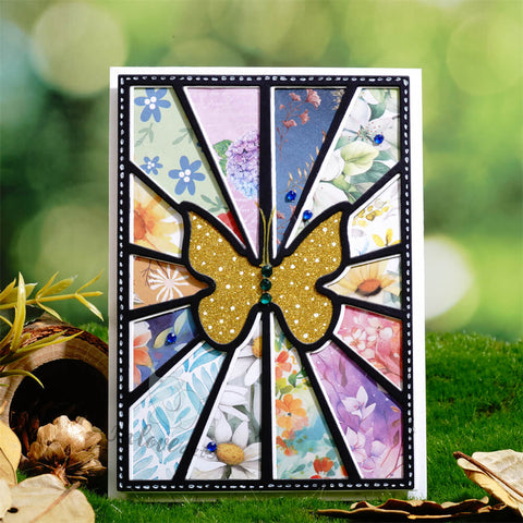 Inlovearts Butterfly and Line Background Board Cutting Dies