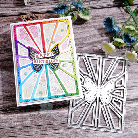 Inlovearts Butterfly and Line Background Board Cutting Dies