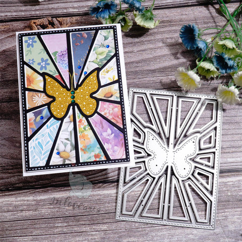 Inlovearts Butterfly and Line Background Board Cutting Dies