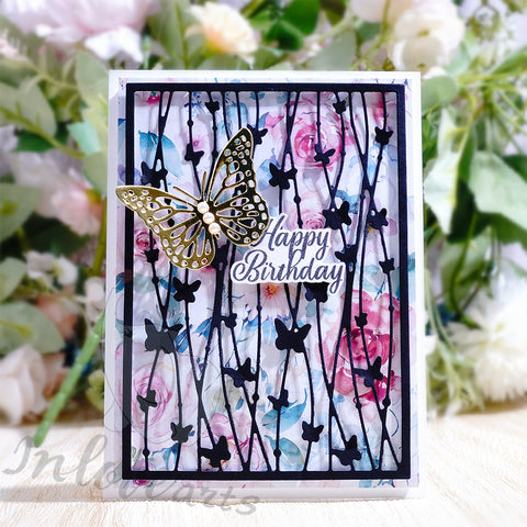 Inlovearts Butterfly and Lines Background Board Cutting Dies