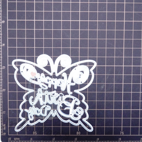 Inlovearts Butterfly with Happy Birthday Word Cutting Dies