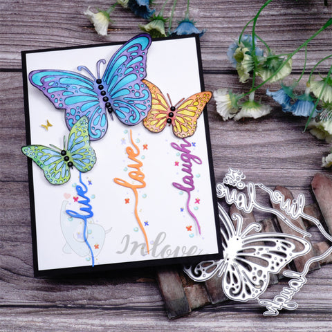 Inlovearts Butterfly with Word Cutting Dies