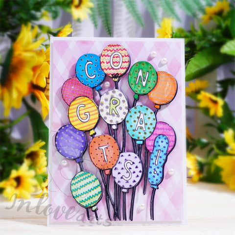 Inlovearts "CONGRATS" Balloon Cutting Dies