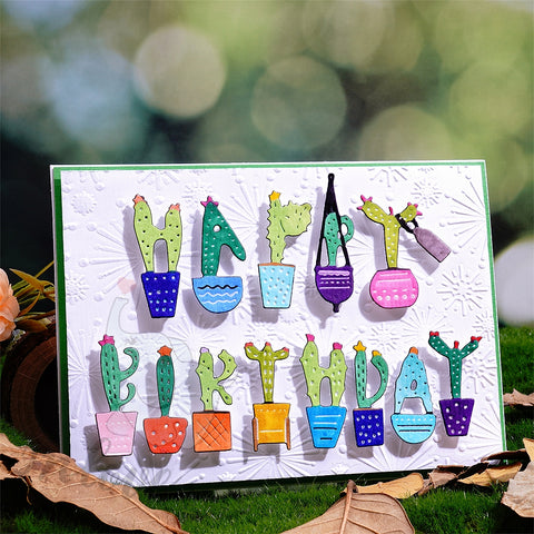 Inlovearts Cactus Birthday Word Cutting Dies