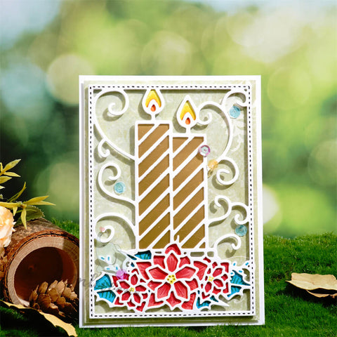 Inlovearts Candle and Lace Background Board Cutting Dies