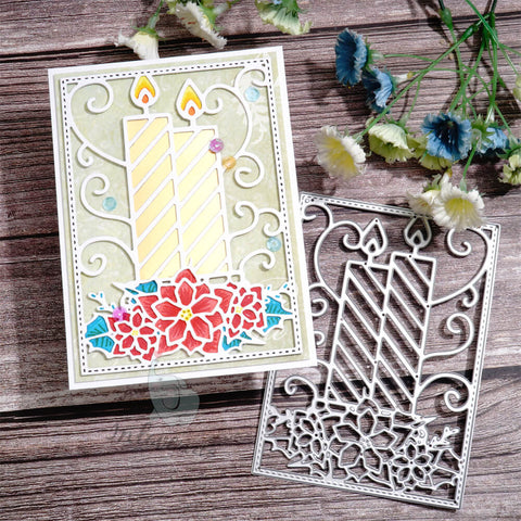 Inlovearts Candle and Lace Background Board Cutting Dies