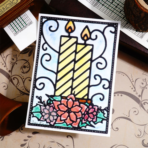 Inlovearts Candle and Lace Background Board Cutting Dies