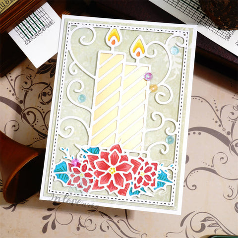 Inlovearts Candle and Lace Background Board Cutting Dies