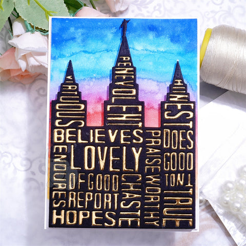 Inlovearts Castle with Word Cutting Dies