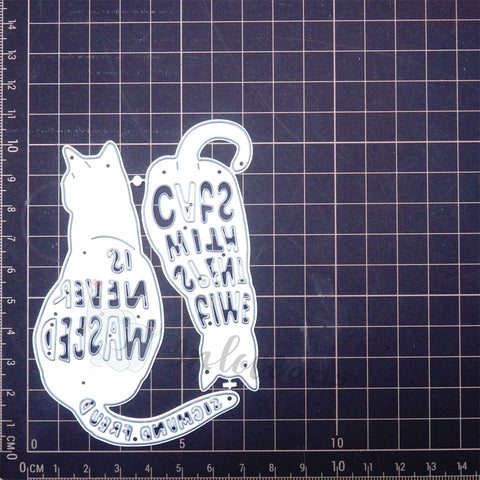 Inlovearts Cat Couple with Word Cutting Dies