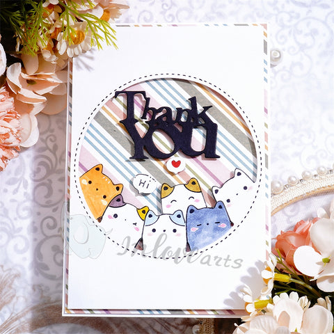 Inlovearts Cats Round Board Cutting Dies