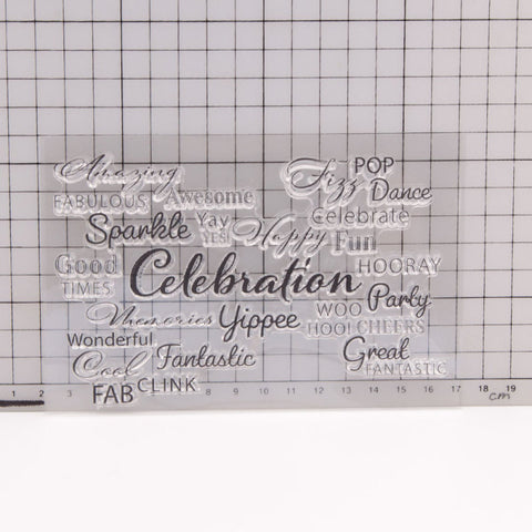 Inlovearts Celebration Word Clear Stamps