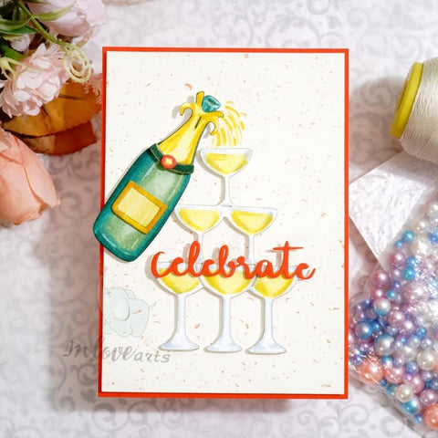 Inlovearts Champagne Celebration Cutting Dies