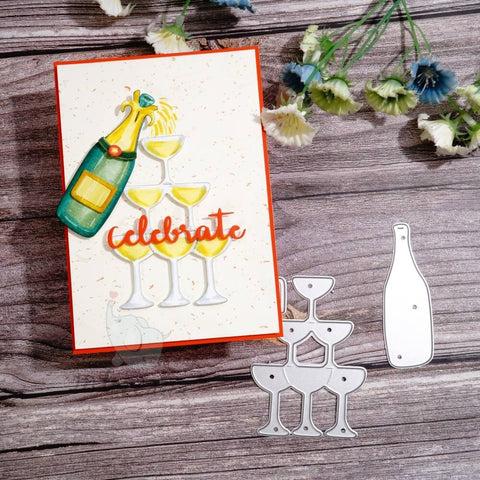 Inlovearts Champagne Celebration Cutting Dies