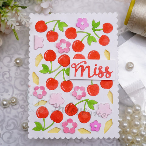Inlovearts Cherry Background Board Cutting Dies