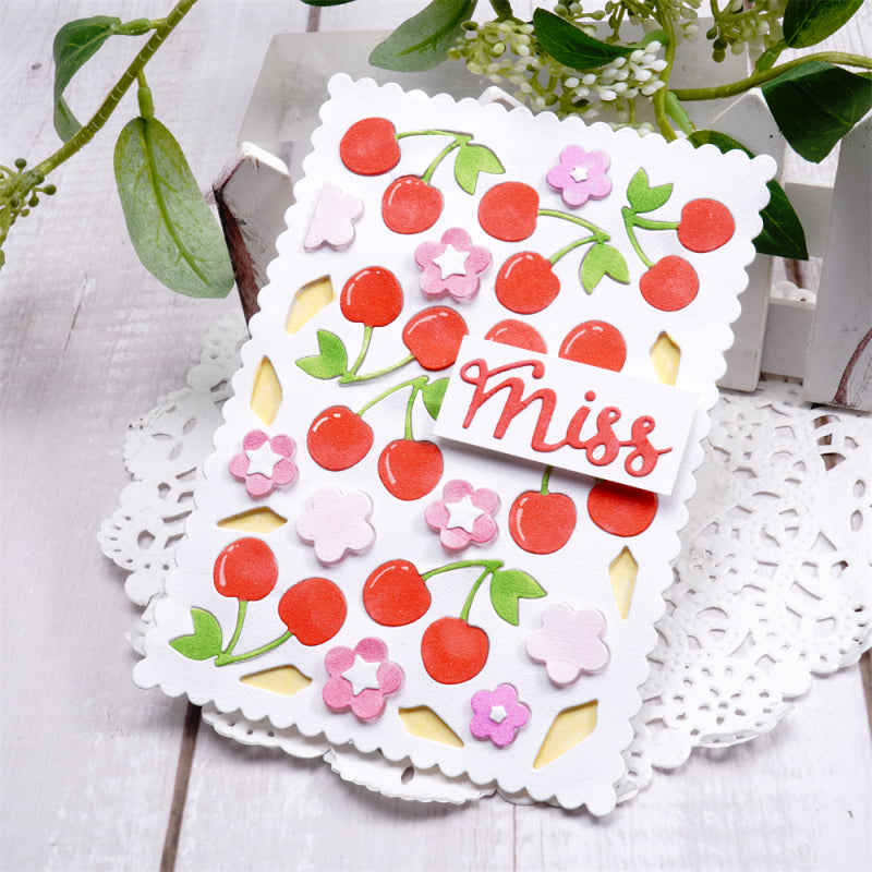 Inlovearts Cherry Background Board Cutting Dies
