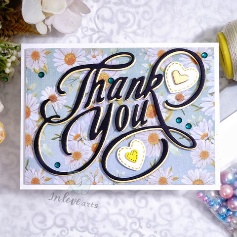 Inlovearts Chic Thank You Word Cutting Dies