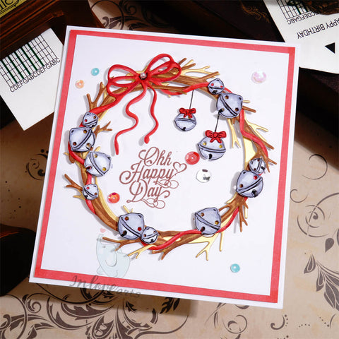 Inlovearts Christmas Bell Round Frame Cutting Dies