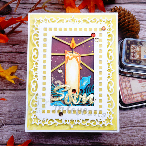 Inlovearts Christmas Candle Background Board Cutting Dies