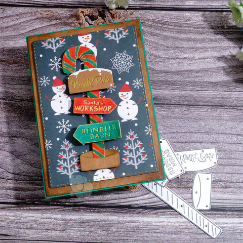 Inlovearts Christmas Cane and Road Sign Cutting Dies