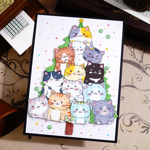 Inlovearts Christmas Cat Tree Cutting Dies