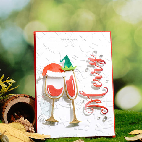 Inlovearts Christmas Celebrating Wine Glass Cutting Dies