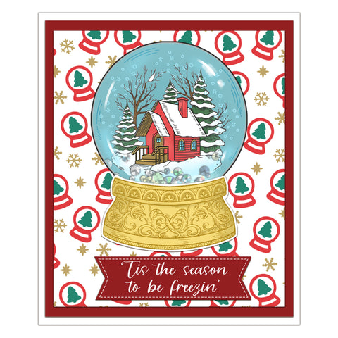 Inlovearts Christmas Crystal Ball Die with Stamps Set