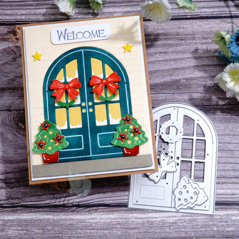 Inlovearts Christmas Decorated Window Cutting Dies