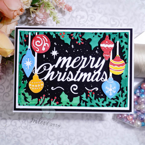 Inlovearts Christmas Decoration Frame Cutting Dies