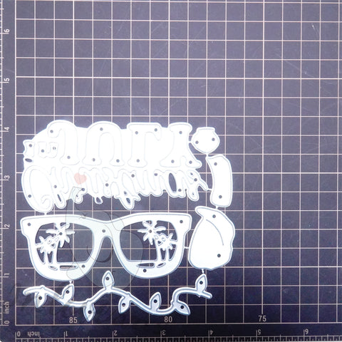 Inlovearts Christmas Decored Glasses Cutting Dies