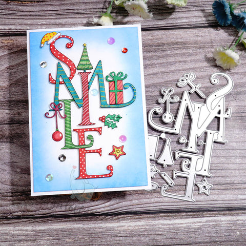 Inlovearts Christmas Decored "Smile" Word Cutting Dies