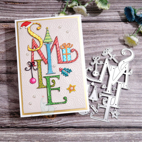 Inlovearts Christmas Decored "Smile" Word Cutting Dies