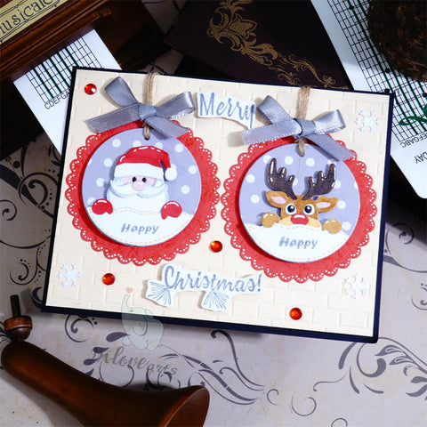 Inlovearts Christmas Elements Round Frame Cutting Dies