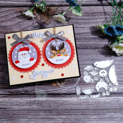 Inlovearts Christmas Elements Round Frame Cutting Dies