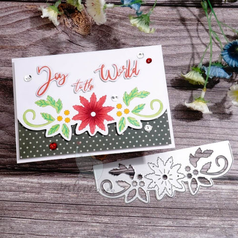 Inlovearts Christmas Flower Border Cutting Dies