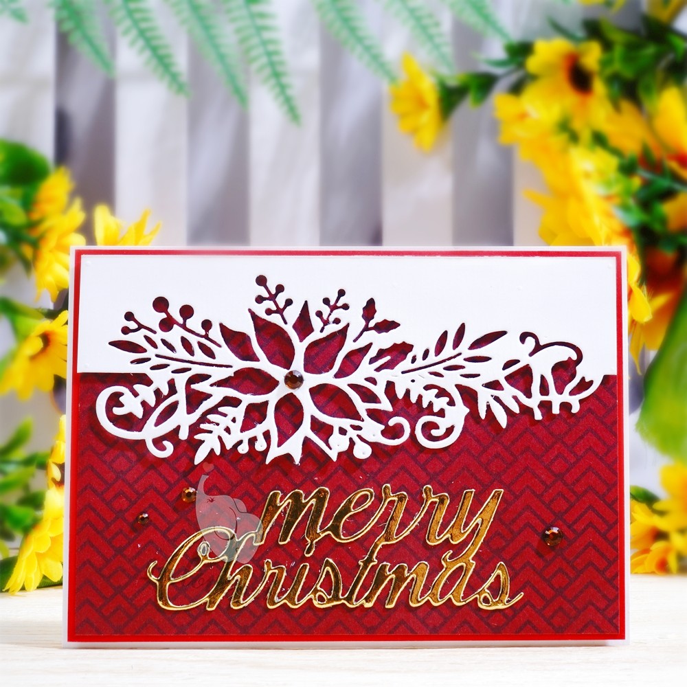 Inlovearts Christmas Flower Border Cutting Dies