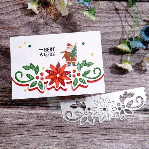 Inlovearts Christmas Flower Border Cutting Dies