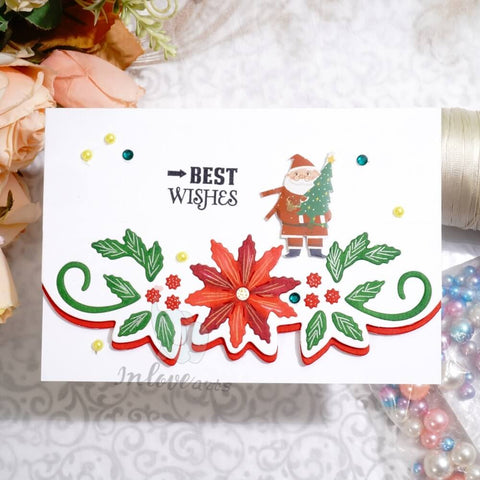 Inlovearts Christmas Flower Border Cutting Dies